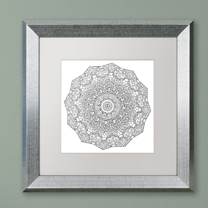 Trademark Art The Sigh Mandala Line Art Framed Graphic Art On Canvas Wayfair
