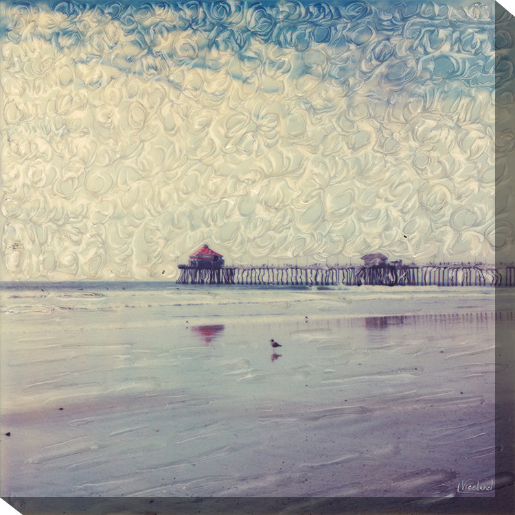 West Of The Wind Huntington Pier Framed Painting Print On Wrapped Canvas Wayfair