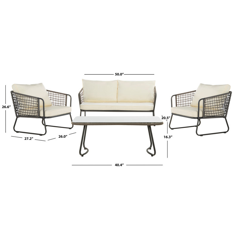 Bryana 4 Piece Rattan Sofa Seating Group With Cushions Reviews