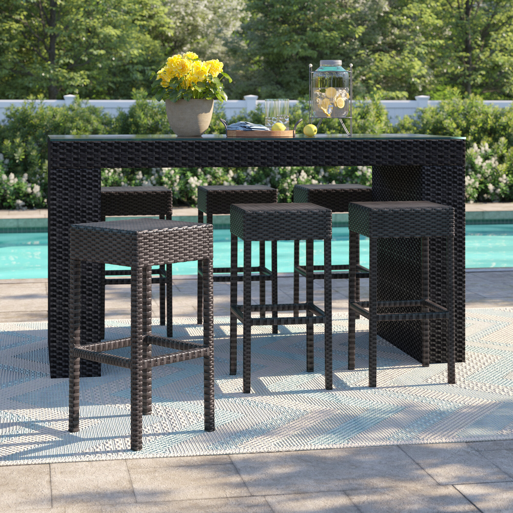 patio bar table and stools