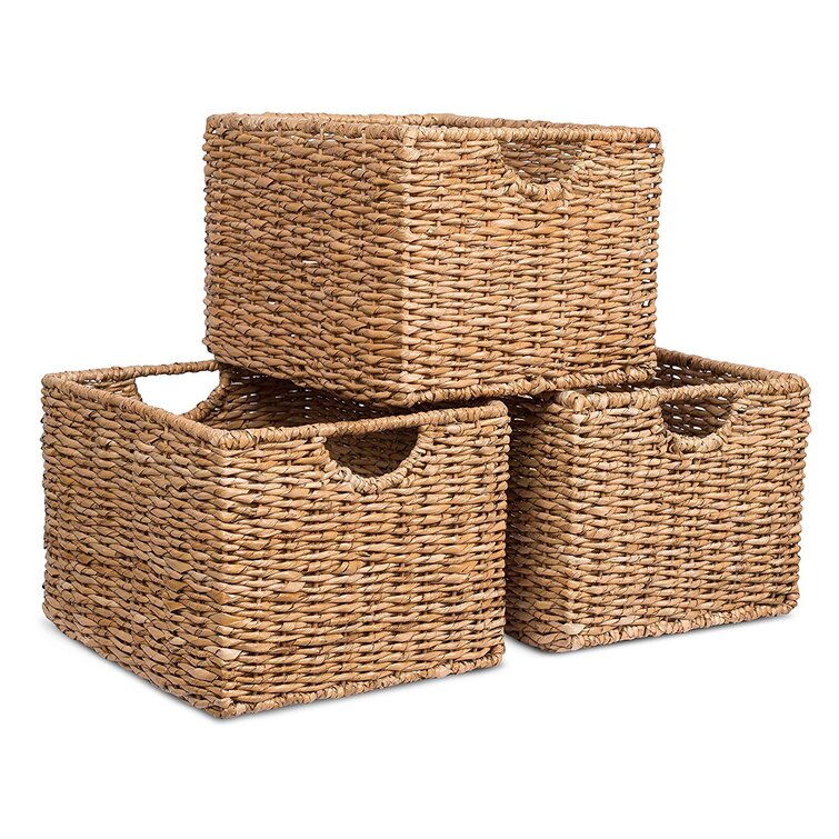 Bayou Breeze Storage Shelf Organizer Wicker Basket Set & Reviews ...