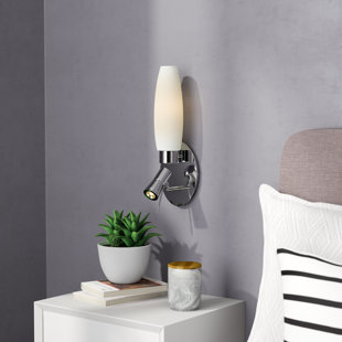Bedroom Wall Reading Lights Wayfair Terranova 1 Light Led Wall Sconce With Reading