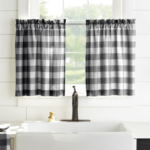 60 W x 15 L 1, Black Elrene Home Fashions Tucker Ticking Stripe Window Curtain Kitchen Valance 60 W x 15 L 1, Black Elrene Home Fashions Tucker Ticking Stripe Window Curtain Kitchen Valance
