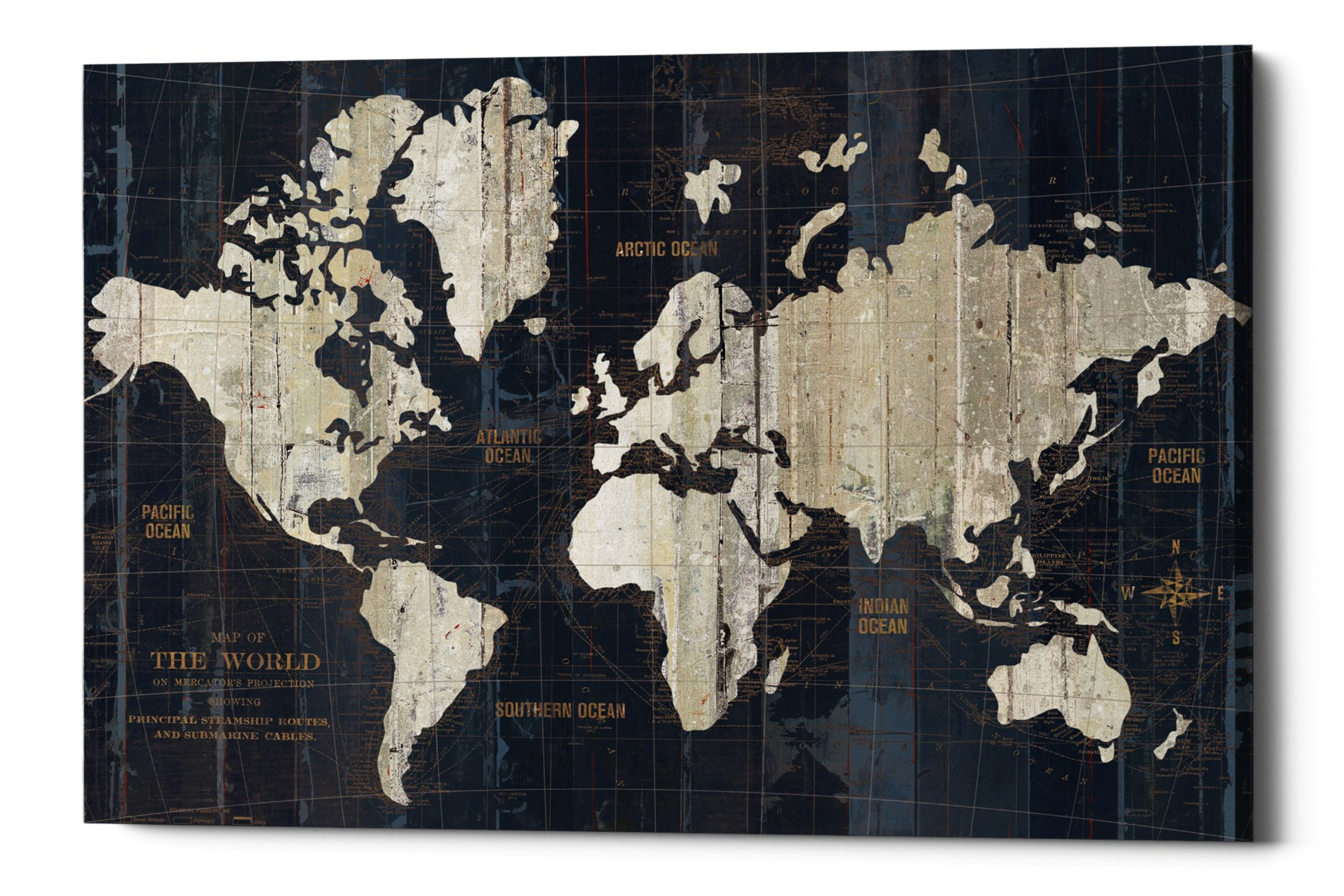 World Map Art Framed Williston Forge 'Old World Map' Framed Graphic Art Print On Canvas 