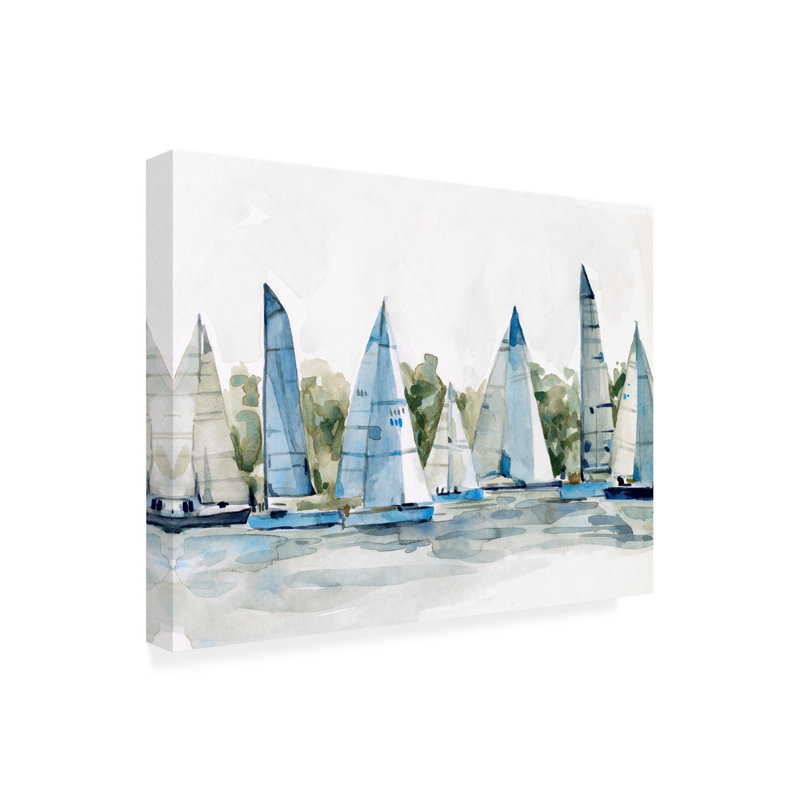 Emma Scarvey 'Pastel Marina I' Canvas Art Size: 14" H x 19" W x 2" D