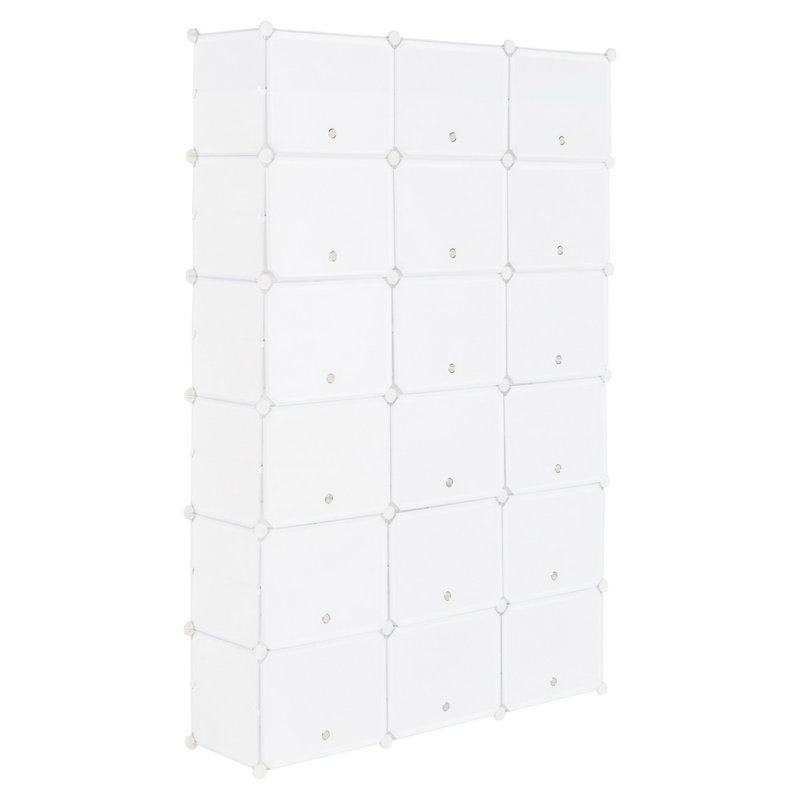 Avaeya 72 Pair Stackable Shoe Storage Cabinet Finish: White
