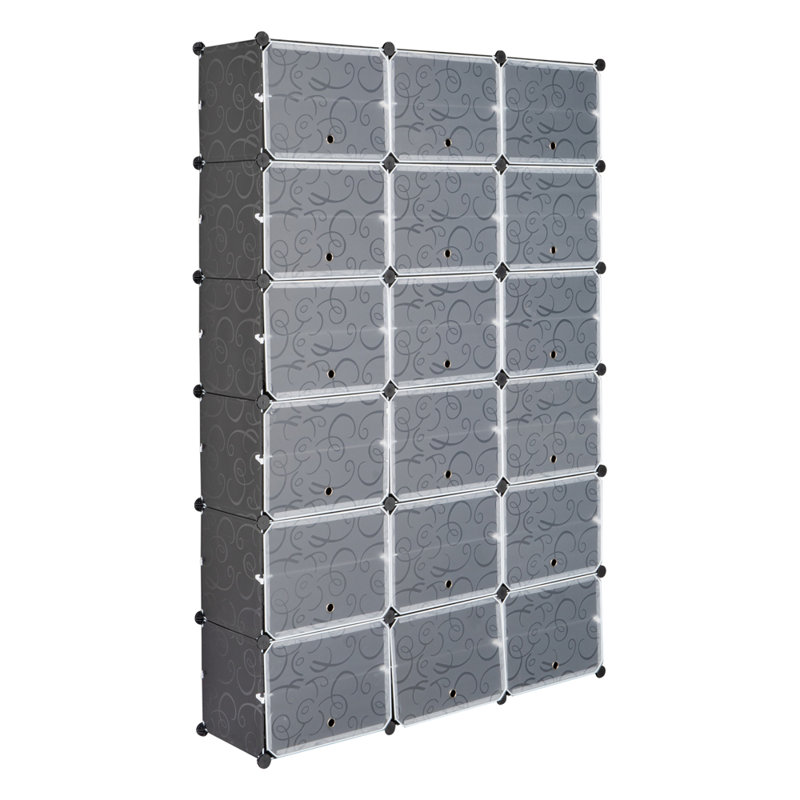 72 Pair Stackable Shoe Storage Cabinet Finish: Black