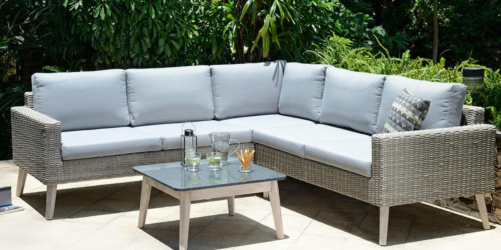 Lynton Garden Dayne 6 Seater Rattan Corner Sofa Set with Cushions & Reviews | Wayfair.co.uk