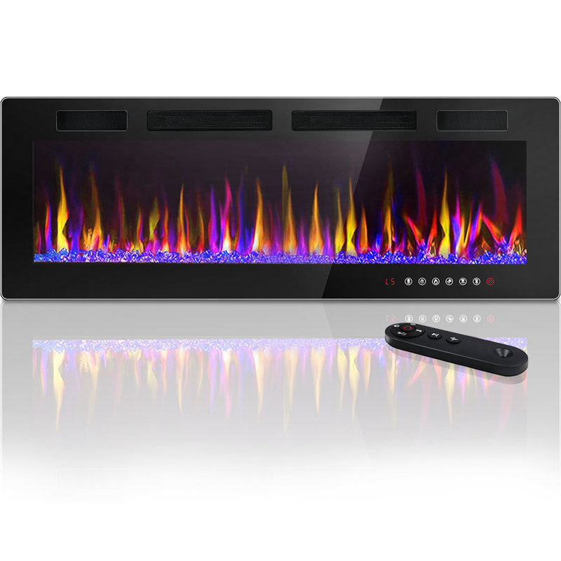 Arcuri Recessed Wall Mounted Electric Fireplace Size: 18.11" H x 60" W x 3.2" D