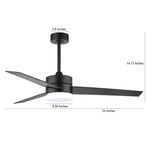 Latitude Run 52 Aydriana 3 Blade Led Standard Ceiling Fan With Remote Control And Light Kit Included Reviews Wayfair