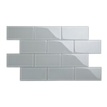 20 x Glass Aluminium Mosaic Border Tiles Grey White Silver Vertical Arlington