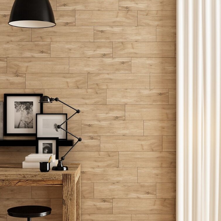 Gramercy 6" x 24" Porcelain Wood Look Wall & Floor Tile