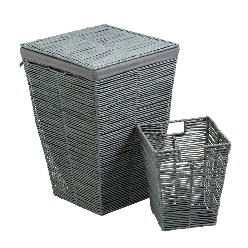 rectangular laundry basket with lid