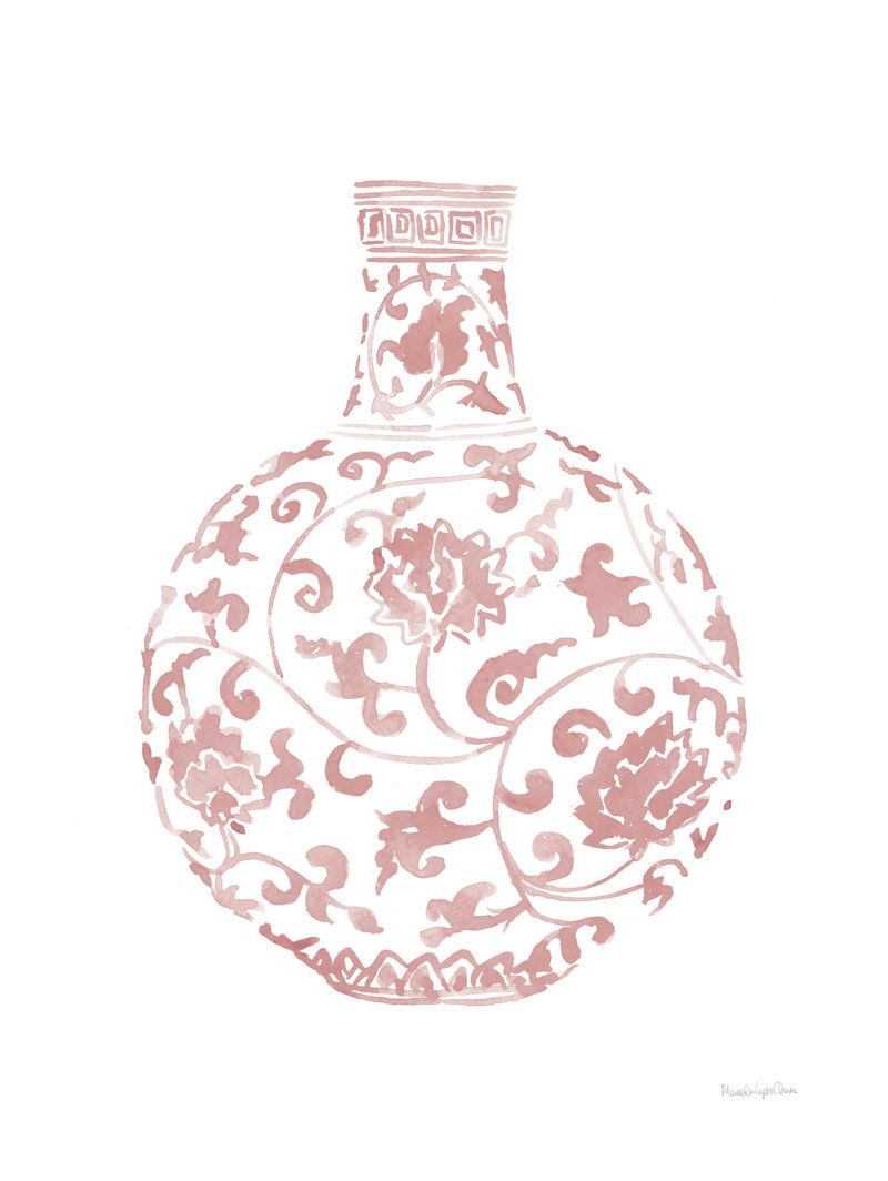Pink Chinoiserie Vase III by Mercedes Lopez Charro - Wrapped Canvas Graphic Art Size: 16" H x 12" W