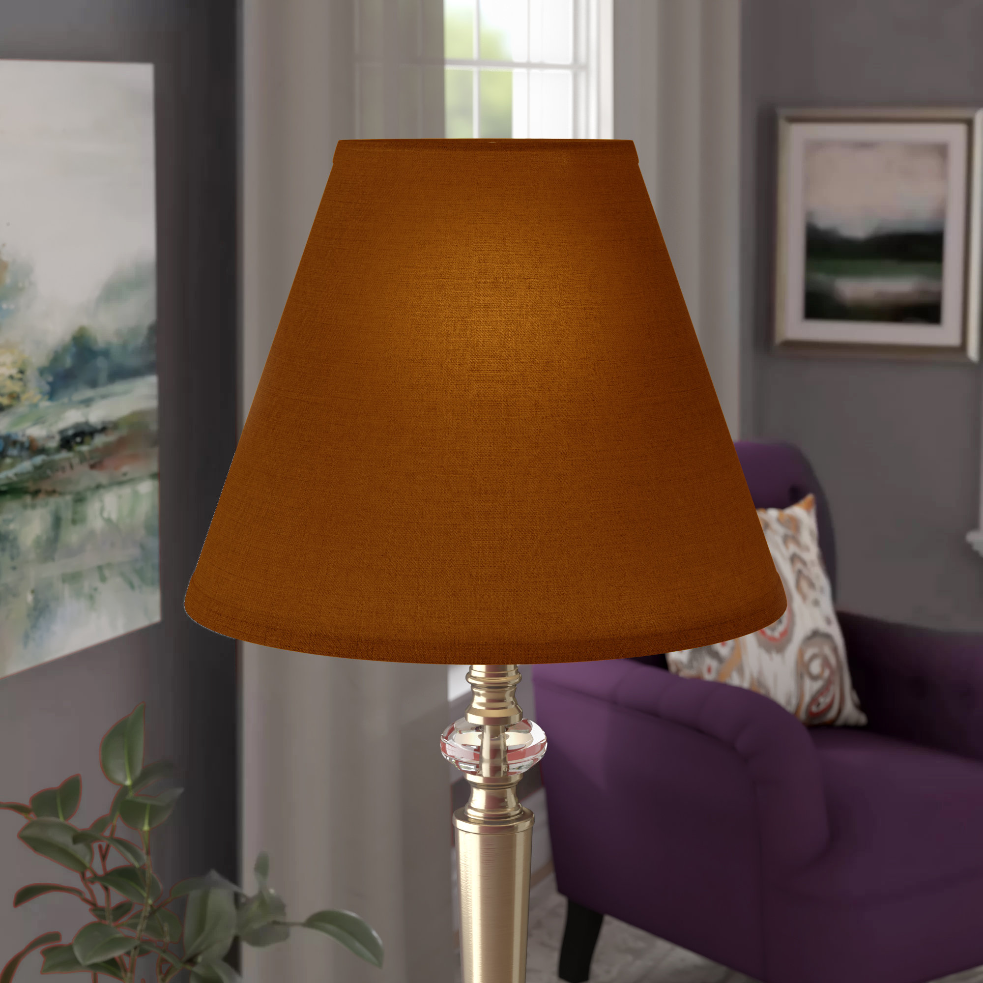 Lamp Shades Tan Fabric Lamp Shade with Dark Brown Beaded Clipon Lamp