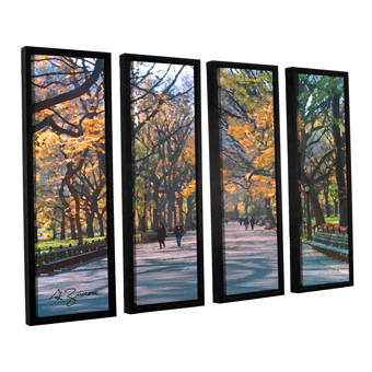 Red Barrel Studio Misty Autumn Day 4 Pieces Framed Painting Print Set Wayfair