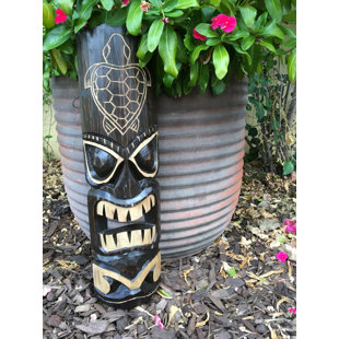 Tiki Mask Hawaiian Turtle Hand Carved Wood Wall Decor Tiki Mask Hawaiian Turtle Hand Carved Wood Wall Decor
