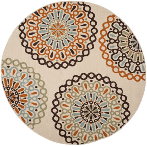Palma Ivory/Brown Indoor/Outdoor Area Rug