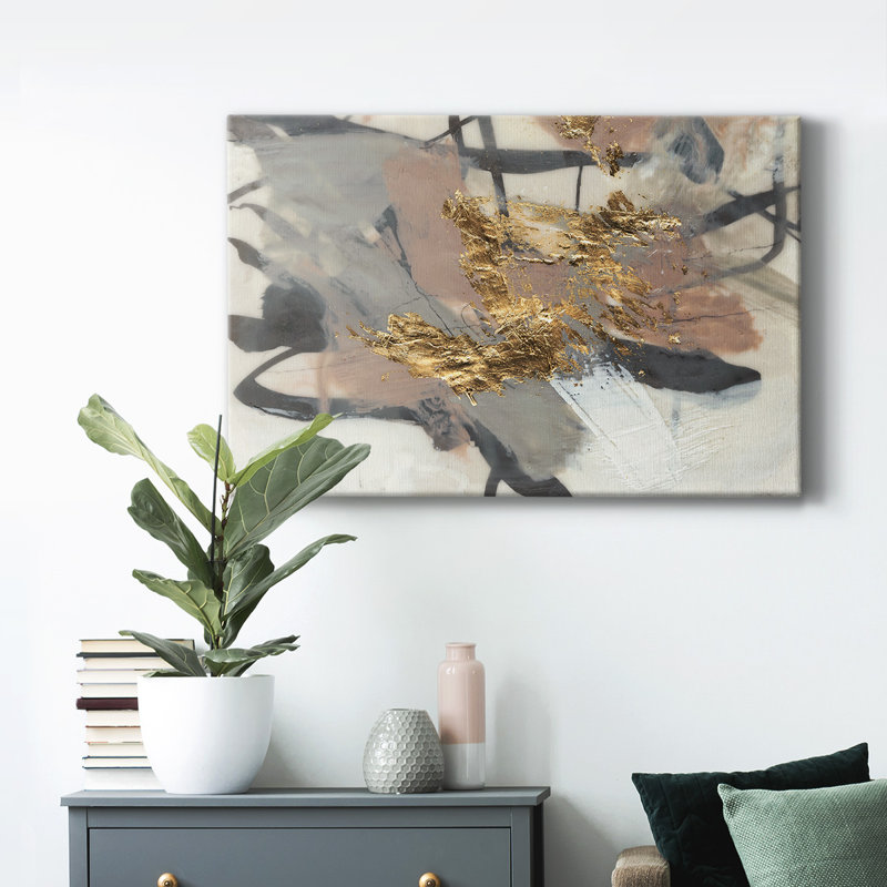 Golden Blush II - Wrapped Canvas Print Size: 12" W x 8" H