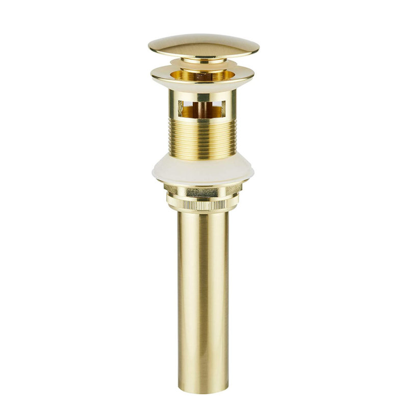 Pop-Up Bathroom Sink Drain with Overflow Finish: Brushed Gold