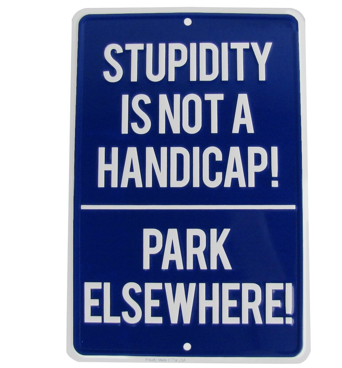 Treasure Gurus Stupidity Is Not a Handicap Funny Metal No Parking Sign |  Wayfair