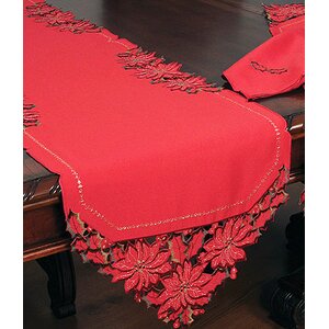 Holiday Spirit Embroidered Cutwork Holiday Table Runner