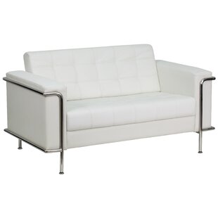 off white leather loveseat