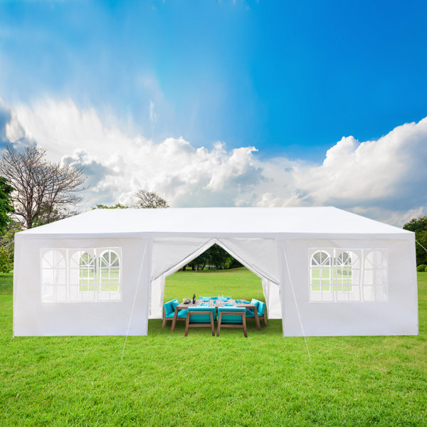 10x30' Event White Outdoor Wedding Party Tent Patio Gazebo Canopy w/ Side Walls 