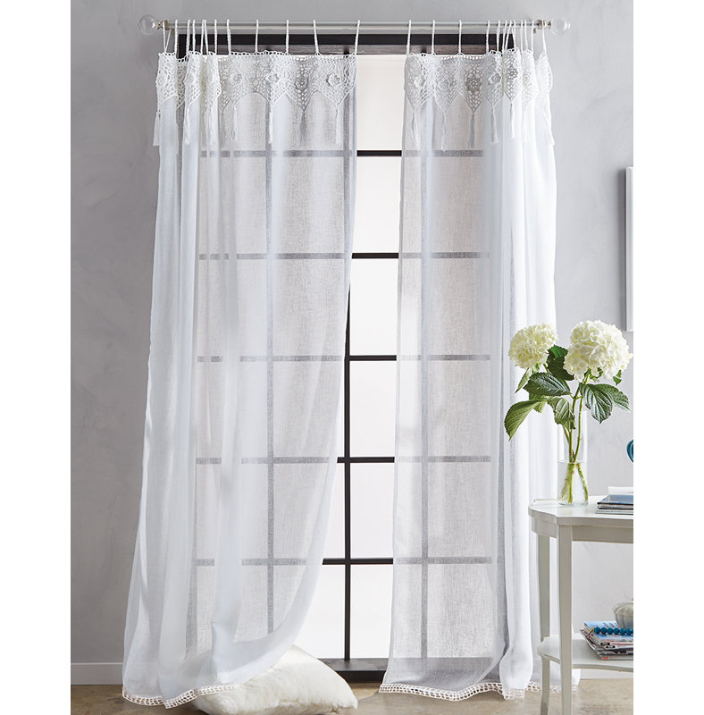 Asbury Solid Sheer Tab Top Single Curtain Panel Reviews Joss
