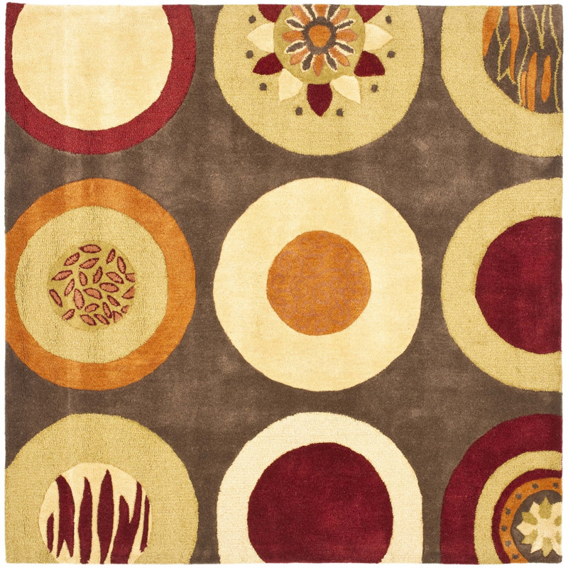 Latitude Run Chiara Hand Tufted Wool Red Brown Beige Area Rug Wayfair