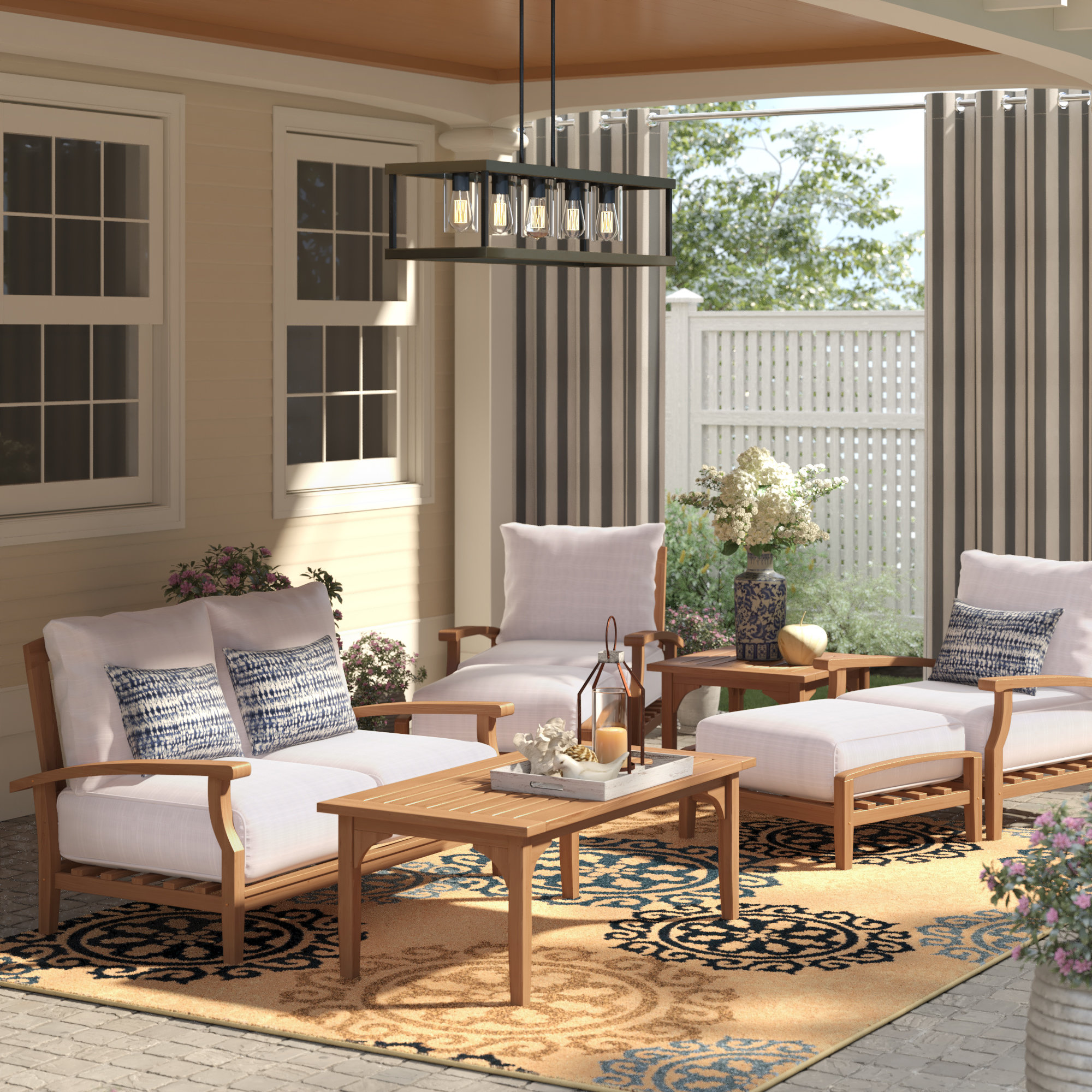 Summerton 7 Piece Teak Sofa Seating Group With Cushions