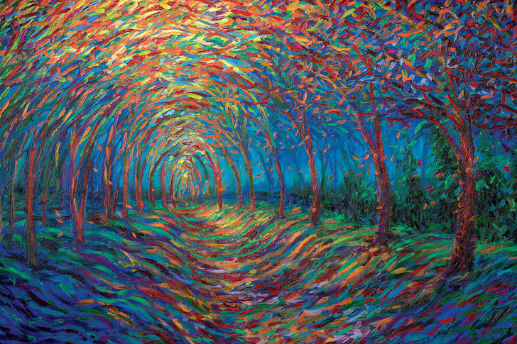 East Urban Home Iris Scott House Of Moon And Trees Painting