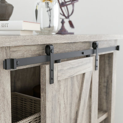 Super Mini Cabinet Sliding Standard Single Barn Door Hardware Kit SMARTSTANDARD Track Length 36 in
