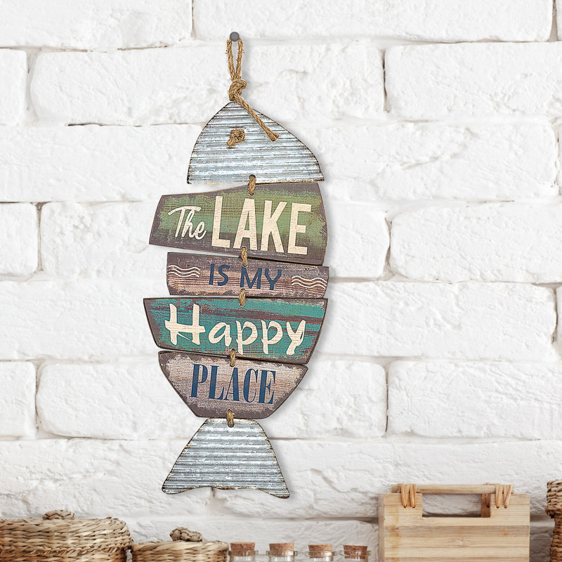 Millwood Pines The Lake is My Happy Place Wooden Wall Décor & Reviews