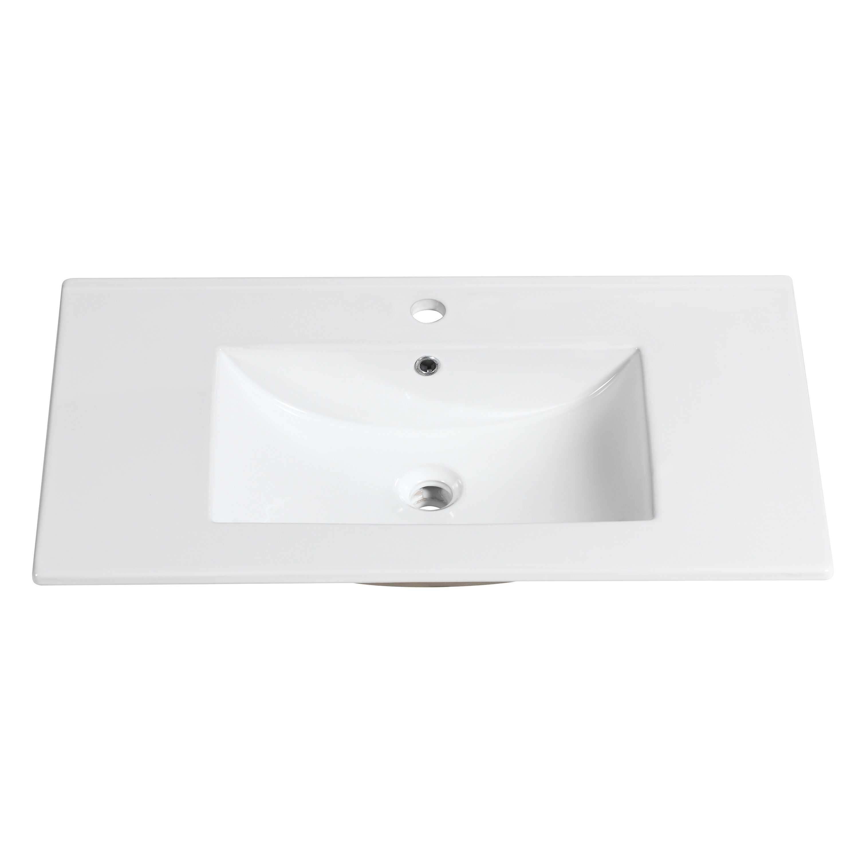 Modern Ceramic Vessel Sink OPEN BOX Vanity Bowl Small Oval White 