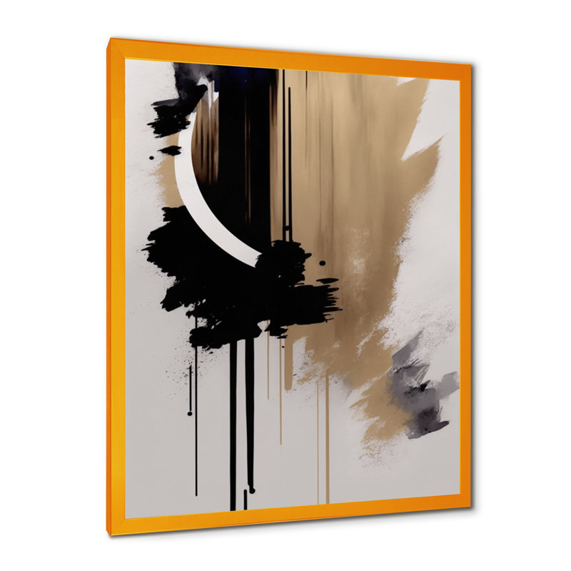 Black, White And Gold Expression III - Abstract Framed Wall Art