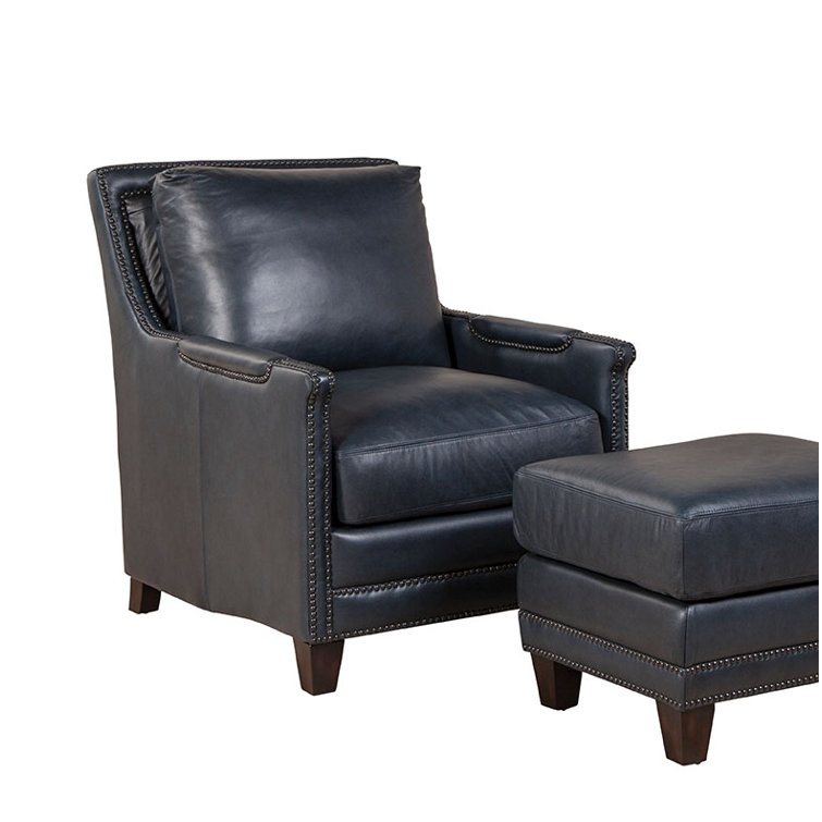 navy leather chair