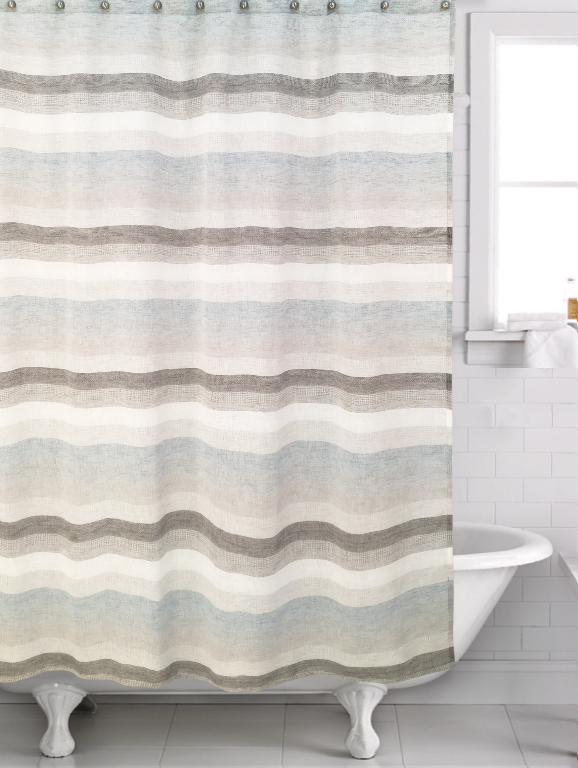 Ebern Designs Nessa Horizon Single Shower Curtain Reviews Wayfair
