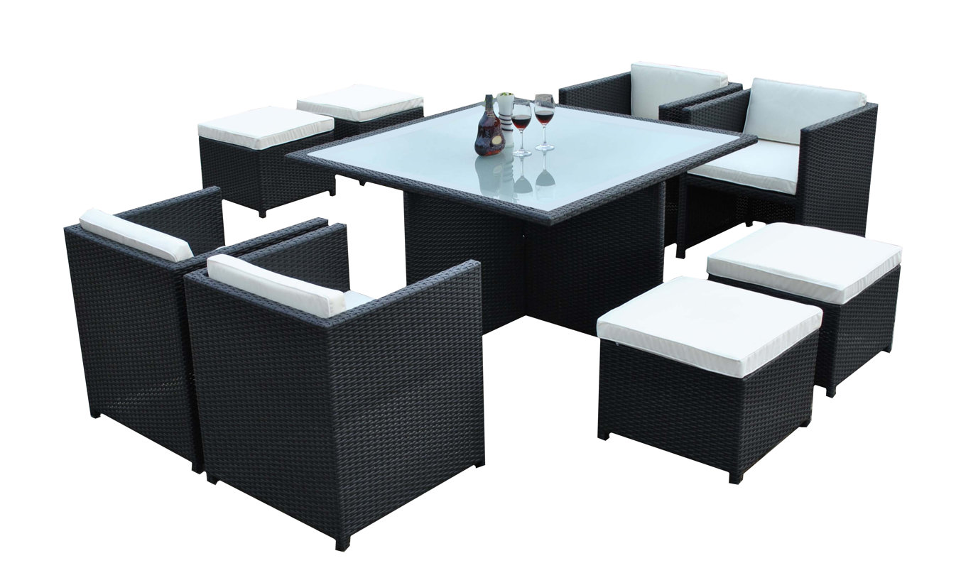 Galina Modern 9 Piece Dining Set with Cushions