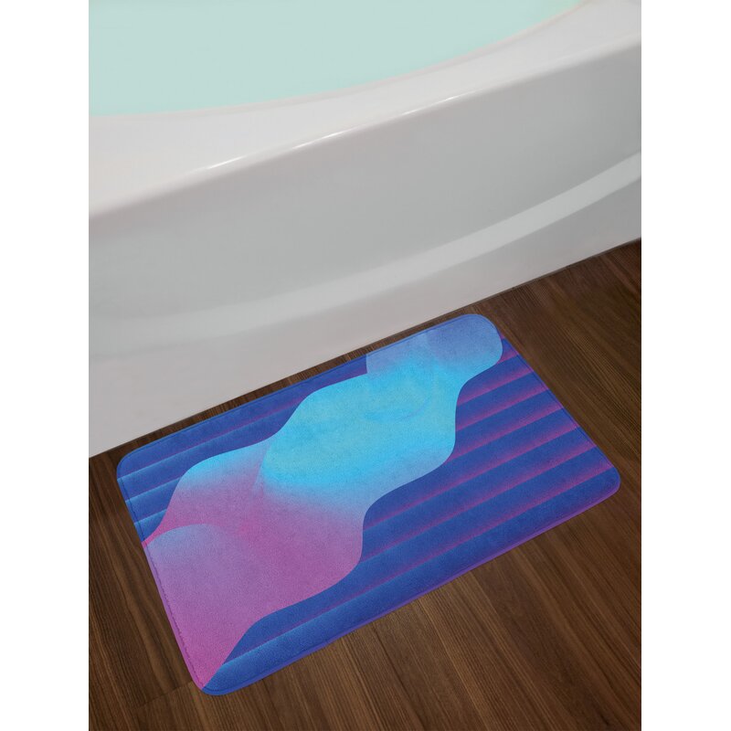 East Urban Home Synthwave Bath Rug Wayfair