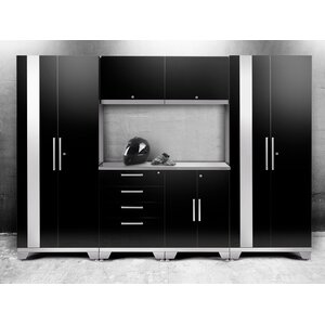 Performance 2.0 Series 77.25″ H x 108″ W x 18″ D 7 Piece Storage Cabinet Set with Stainless Steel Worktop