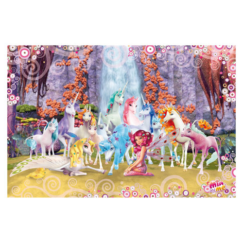 Mia and Me - Mia and Onchao with the Unicorns of Centopia 1.9m x 2.88m Textured Matte Peel & Stick Wall Mural East Urban Home