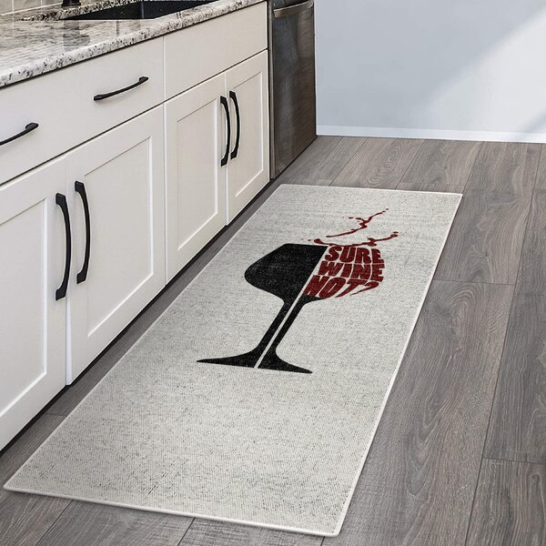 Kitchen Rug Mats 39 X 20 Inch Watermelon Black Soft Doormat Bath Rugs Runner Non-Slip for Home Decor