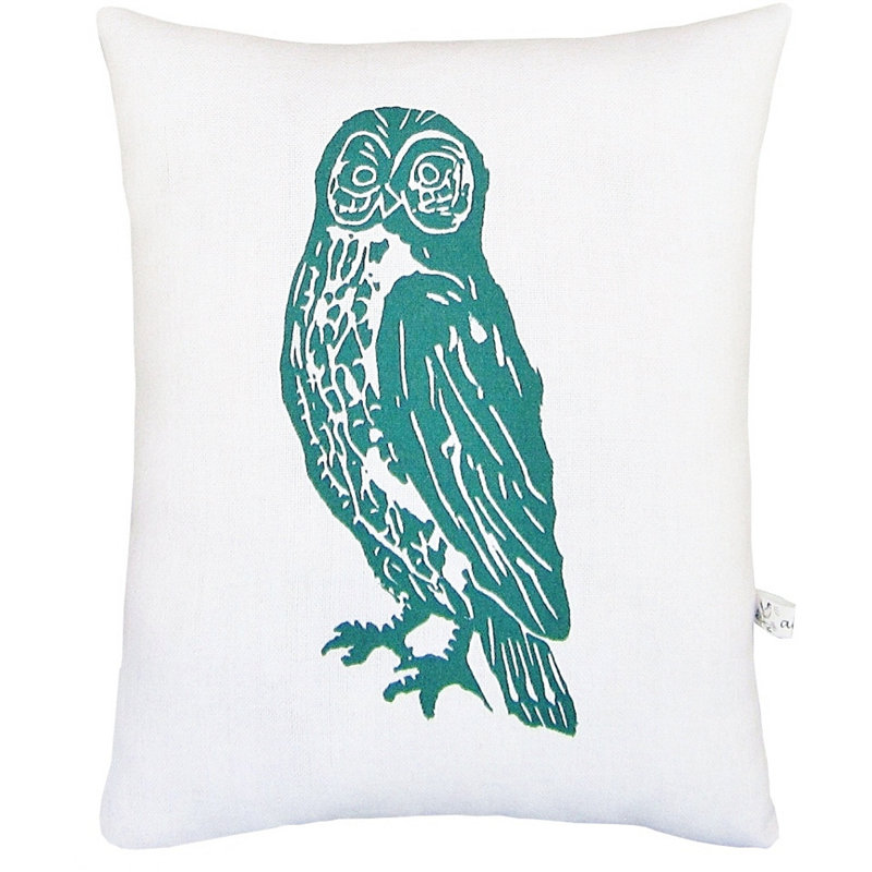 Artgoodies Owl Block Print Squillow Accent Cotton Throw Pillow Wayfair