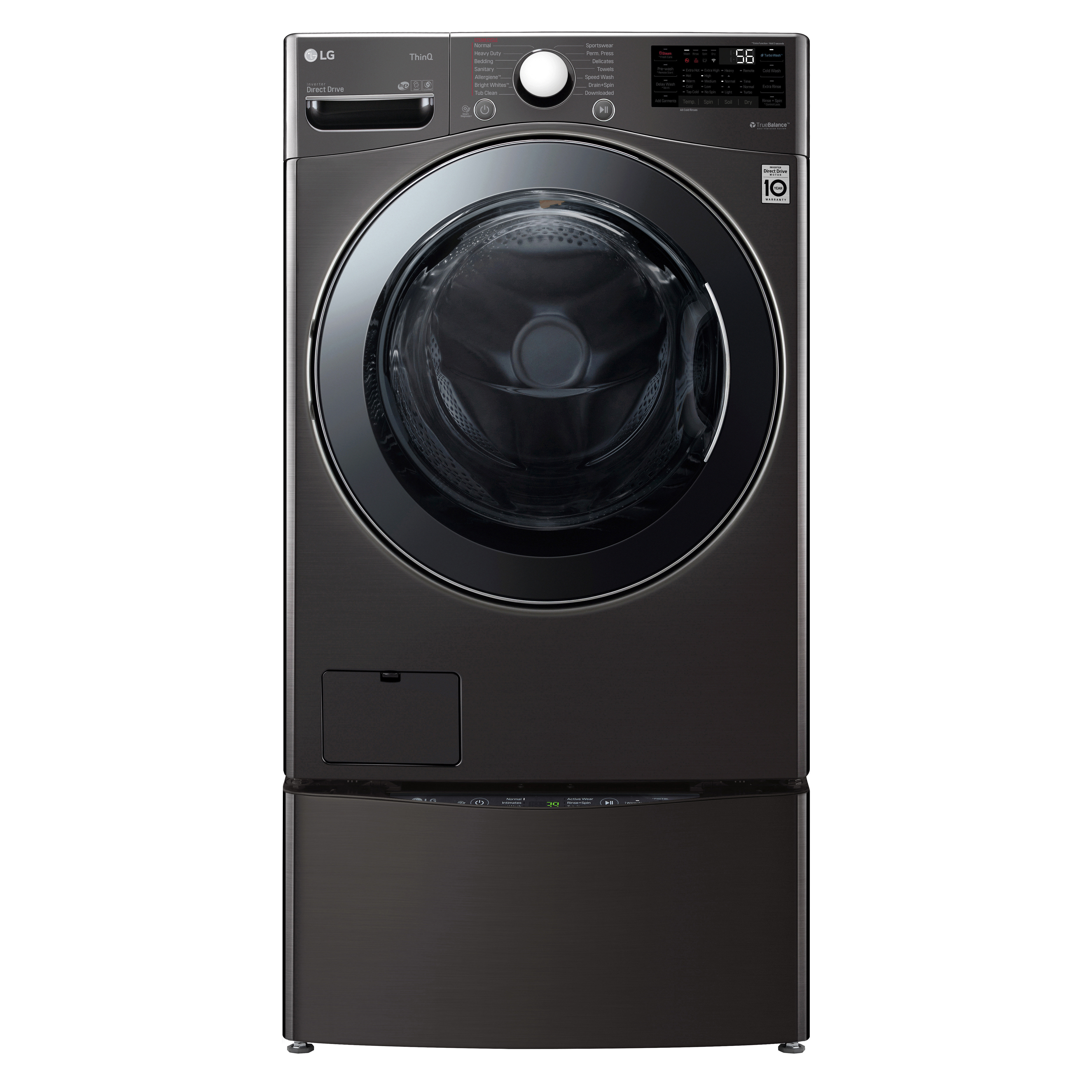 LG Washer & Dryer Set with Stackable 4.5 Cubic Feet Smart Washer and 7.
