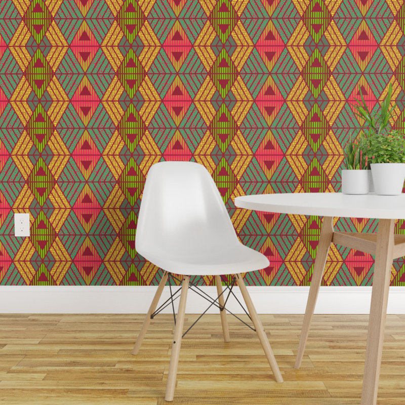 Bungalow Rose Tribal Inspired Wallpaper African Geometric