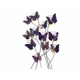 Purple Metal Wall Décor You Ll Love Wayfair Co Uk Purple Haze Erfly Metal Wall Décor