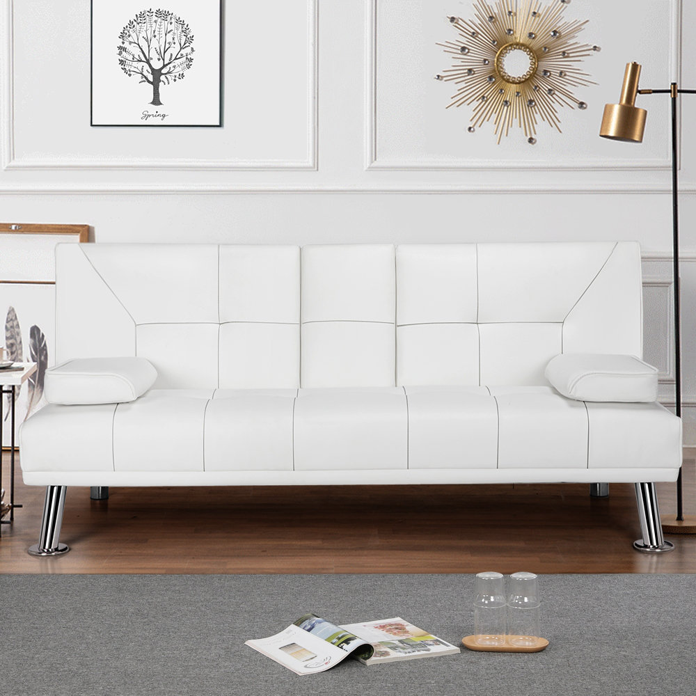 White Leather Sofas Wayfair Faux Leather White Sofas You Ll Love In