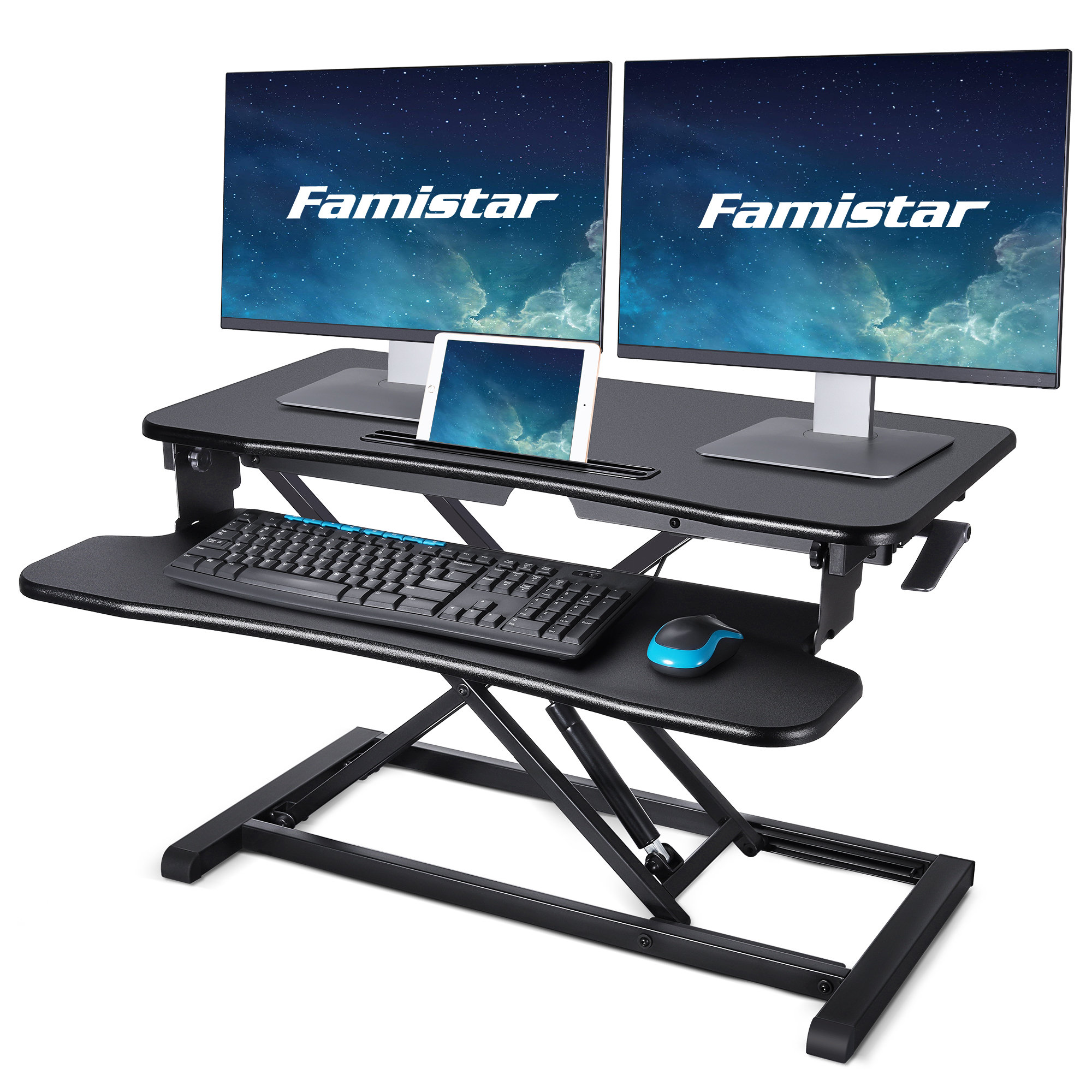 Famistar Height Adjustable Gaming Standing Desk Converter Wayfair