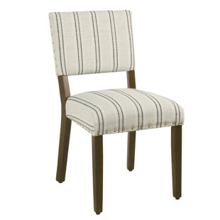 Camilo Stripe Upholstered Dining Chair (Set Of 2) by Gracie Oaks 2019 Sale